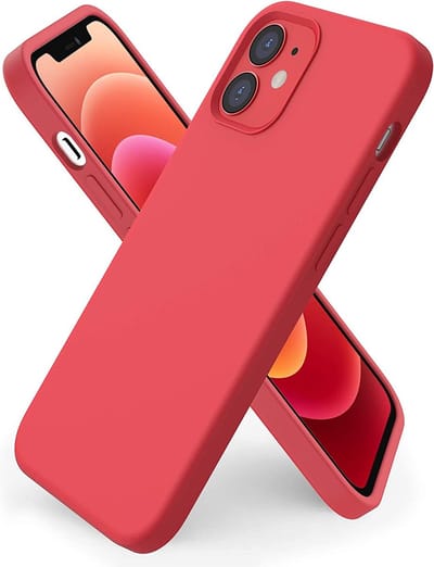 Hoesje Geschikt voor iPhone 12 Mini Hoesje Nano siliconen Backcover - Soft TPU case met micro fiber - Rood