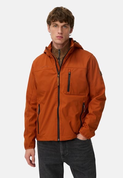camel active Softshell jack met afneembare capuchon - Maat menswear-52 - Kaneel