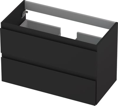 INK® wastafelonderkast 2 laden greeploos gelakt 80x40x52cm, mat zwart