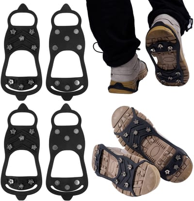 2 paar Stijgijzers Voor Bergschoenen - Voor schoenmaat 34-40 - Stijgijzers - Sneeuwijzers - Anti Slip Sneeuwzolen - Schoenovertrekken - Wintergrip - Schoen Spikes - Crampons - Voor Dames Of Heren - 8 Spikes - Voor wandelen, vissen, klimmen en hiken