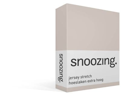 Snoozing jersey stretch hoeslaken extra hoog - 70/80x200/220 cm - Eenpersoons - Zand