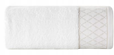 Layla Handdoek 30x50 cm Wit - Zachte Katoen met Decoratieve Rand