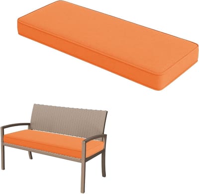 Bankkussen - Terraskussen Zitkussen - Buiten Zitten - Ademend Linnen - 200x60cm - Oranje