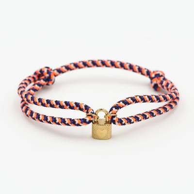 Michelle Bijou - Armband met hartslotje - Blauw - Oranje - Wit