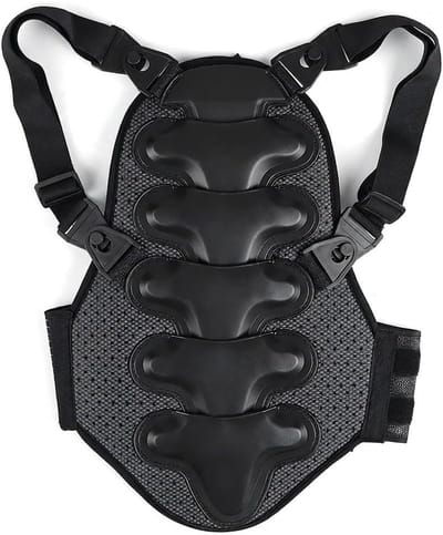Motorfiets Rugbeschermer - Beschermend Kussen - Sport Bescherming - Verstelbare Bandjes - 32 x 24 x 13 cm - Zwart
