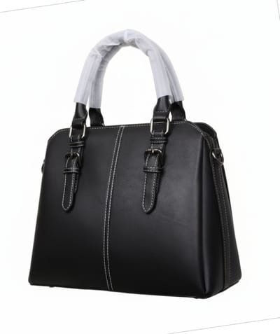 TK-S Handtas-Schoudertas-crossbodytas, accent stiksel, zwart