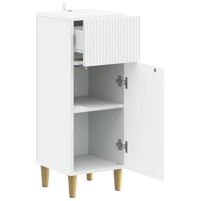 vidaXL - Badkamer - Opbergkast - ARNHEM - Wit - 30 - x - 31 - x - 80 - cm - Bewerkt - hout