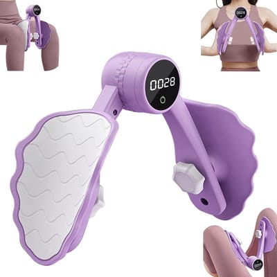 IBETTERTEC - Bekkenbodentrainer Dijtrainer Bekkenbodentrainer met Teller voor Vrouwen, Krachtinstelling met Drie Standen en Intelligente Datachip, Bilspier Trainer Beentrainer, Been Trainingsapparaat voor Thuis Dames Vrouw