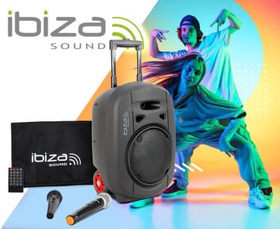 Ibiza PORT8UHF-MKII-TWS - draagbaar geluidssysteem met TWS en UHF-microfoon - 8 inch - Bluetooth - MP3 - artiesten - TWS-stereo