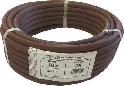 Dailygoods- Irrigatieslang 25 meter - Gladde PE-buis - Bruin - 16 mm - Geschikt voor druppelirrigatie - Hoogwaardig materiaal - Irrigatiebuis