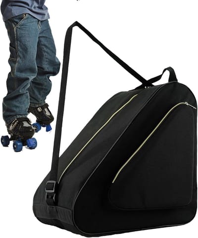 Multifunctionele Rollerskate Tas Met Verstelbare Riemen, Ruime Opbergtas Voor Skeelers Uitrusting Ski En Reisaccessoires, Elastische Mesh Zakken En Georganiseerde Vakken Voor Sport En Outdoor, Geschikt Voor Kinderen Jongeren En Volwassenen