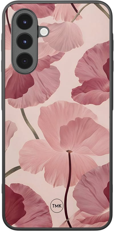 Hoesje geschikt voor Samsung Galaxy A16 - Vintage blossom - Roze - TPU case - Bloemen - Hardcase zwart telefoonhoesje