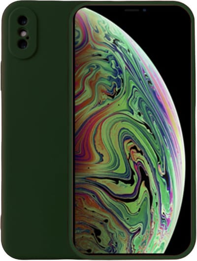 Smartphonica Telefoonhoesje Geschikt voor iPhone Xs Max siliconen hoesje - Backcover Siliconen Case - Donkergroen geschikt voor iPhone Xs Max