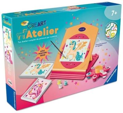 Ravensburger – CreArt Neon – Paint-by-numbers – Eenhoorn – 2 doeken