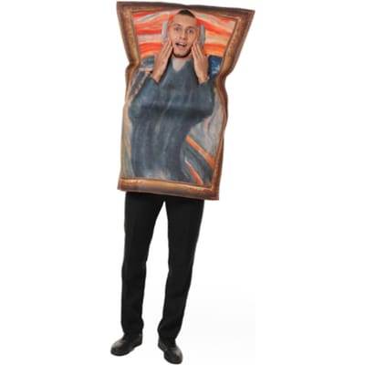 Grappig Muurschildering Schreeuw Kostuum Van Gogh Schreeuwende Muurschildering Jumpsuit Halloween Klassiek Cosplay Kostuum gray
