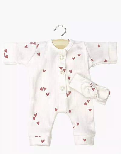 Minikane Poppenkleding Boxpakje Lili Wit Hartjes 28 cm