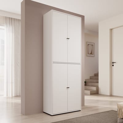 Meubella - Deacon - Schoenenkast - Wit - 70x33x190 cm