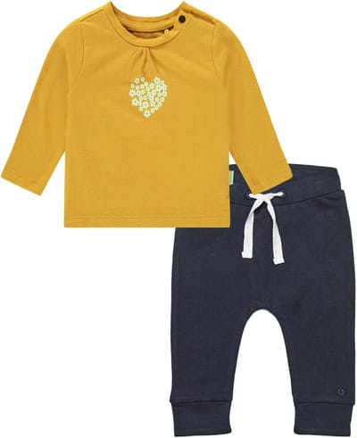 Noppies - Kledingset - 3delig - Broek Bowi Charcoal - Shirt Cabot Narcissus - Maat 74