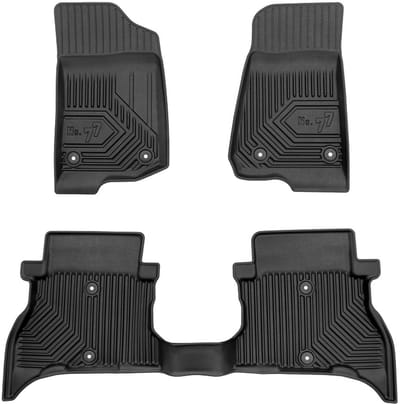 Frogum - No.77 - Automatten 3D - Geschikt voor JEEP WRANGLER 4xe (Plug-in Hybrid) vanaf 2021 - 3-delig - TPE Rubber - Zwart