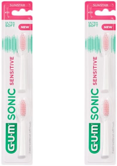 2x GUM Sonic Sensitive Opzetborstels - 2 stuks - Voordeelverpakking