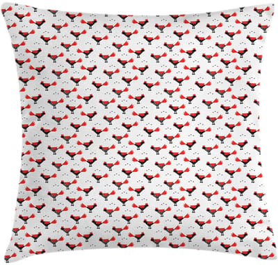 ABAKUHAUS haan kussenhoes – 40x40 cm – Chinees Nieuwjaarspatroon – vermiljoen zwart