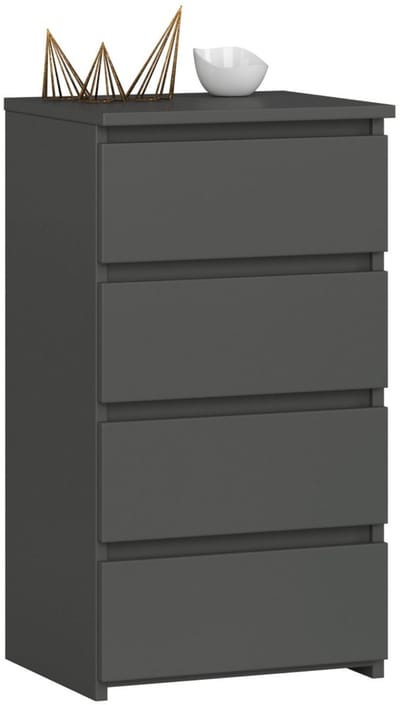 Kommode CL4 met 4 Lades / AKORD Furniture Factory / Grafietgrijs / 40x74x35 cm