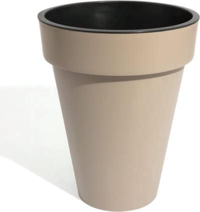 Bloempot Buiten Hoog Rond Cube Slim 36cm TAUPE Prosperplast