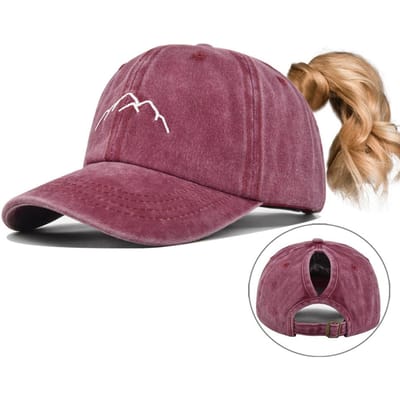 Nieuwe Dames Paardenstaart Hoed Europese Geborduurde Verstelbare Baseballpet Sport Buiten Zonbescherming Snapback Hoed (as the picture,54-60cm) brown
