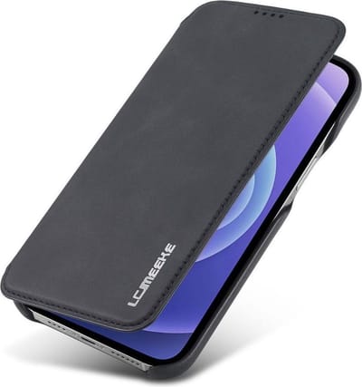 LC.IMEEKE Hoesje Retro Portemonnee Book Case Zwart Geschikt voor Apple iPhone 13