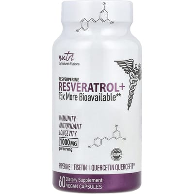 Nature's Fusions, Nutri, Resveratrol+, 1 000 mg, 60 gélules végétales (500 mg par gélule)