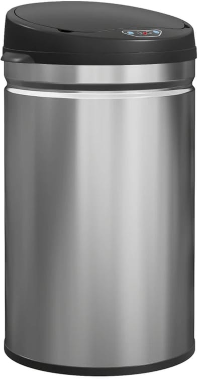 Sensorafvalbak van 30L- Prullenbak met Sensor - Afvalbak met Bewegingssensor -Aanraakvrij - Softclose - Roestvrij Staal - voor Keuken, Kantoor, Slaapkamer - Zilver