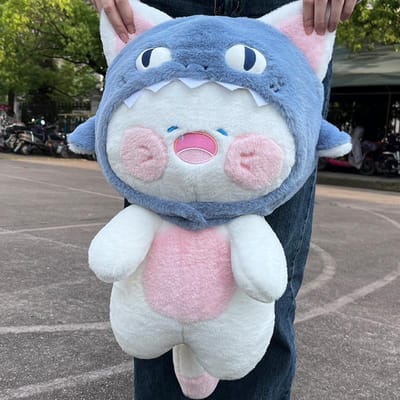 Shark Cat Poppet Poppet Creatief Pluche Speelgoed Kat Poppet Schattig Verjaardagscadeau 50Cm
