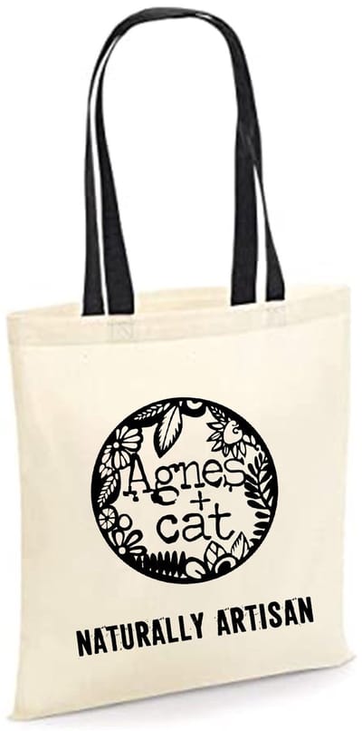 Agnes and Cat Cotton Bag 6oz - 35x30 cm - Naturally Artisan