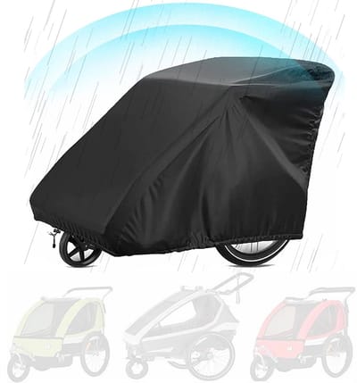 Fietskarhoes - 140*84*99cm - Universele Hoes Voor Fietskarren En Hondenkarren - Fietskar Opberghoes - Bescherming Aanhanger - Beschermhoes voor fietskar - Met PU-coating - Waterdicht - Winddicht - Scheurvast - Stofdicht - Uv-Beschermhoes - 210D