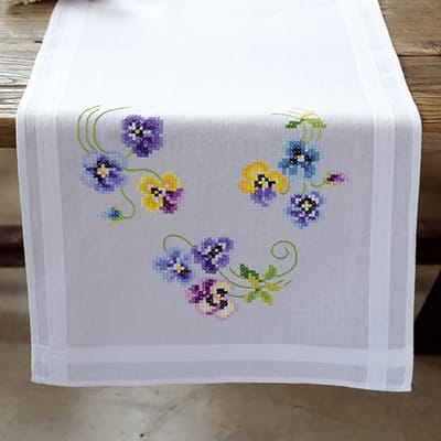 Vervaco - Loper kit - Viooltjes - PN-0145233 - Borduren - Borduurpakket - Borduurpakket volwassenen - Borduurpakket kind