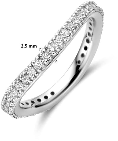 Zilveren Gerhodineerde Ring met Zirkonia 1341666 – 925 Zilver