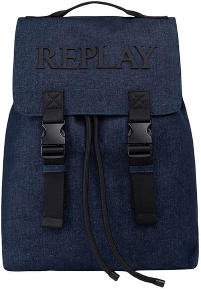 REPLAY vrijetijdsrugzak rugzak Flap Backpack Night Denim donkerblauw