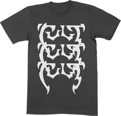 The Cult - Repeating Logo Heren T-shirt - S - Zwart