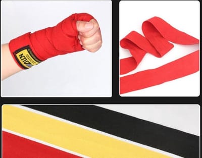 *** Bandage Geel 2 rollen 2.5meter Katoen - Geel - Boksen -MMA -Thai en Kickboksen- Vechtsport - Heble® ***