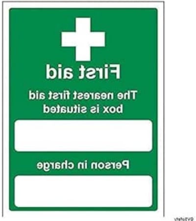 Veiligheidsbord - EHBO Borden - Werkplek Veiligheid - Zelfklevend Vinyl - 150x200mm - Groen