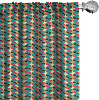 ABAKUHAUS Retro gordijnen – Abstracte lijnen – 2x75x175 cm – veelkleurig