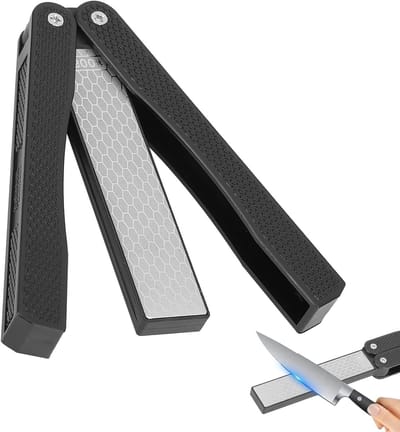 SnelShoppen - Dubbelzijdige Slijpsteen, Draagbare Slijper voor Keukenmessen, Scharen, Non-slip Diamant, Vouwbaar, Multifunctioneel, Keukenaccessoires