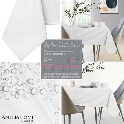 Tafelkleed - Linnenlook - Diner Decoratie - Waterafstotend - 140x350cm - Wit
