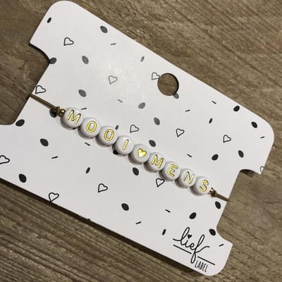 Armbandje beige Mooi mens