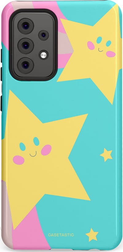 Casetastic Hoesje Geschikt voor Samsung A52 (4G/5G/s) - Stijlvolle Beschermende Duo-layer Case - Roze Sterrenlicht