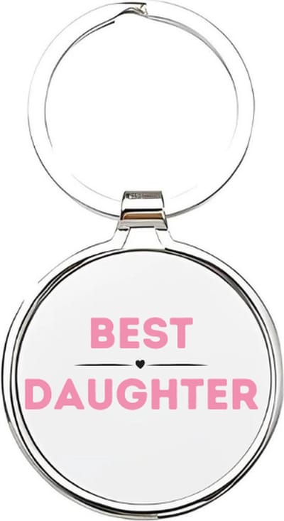 Akyol - best daughter Sleutelhanger - Dochter - de leukste dochter - dochter sleutelhanger - kind sleutelhanger - sleutelhanger dochter - familie sleutelhanger - cadeautje - dochter cadeau - girl - de liefste dochter - 4 x 7,5 CM