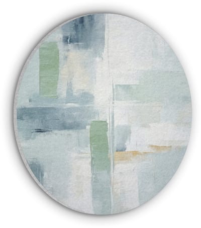 Akoestisch wandpaneel rond 30x30 cm - Vilt schilderij Verf - Moderne kunst - Abstract - Grijs - Ronde akoestische panelen - Geluidsdempende wanddecoratie - Geluidsisolatie wandcirkel - Muurdecoratie geluidspanelen