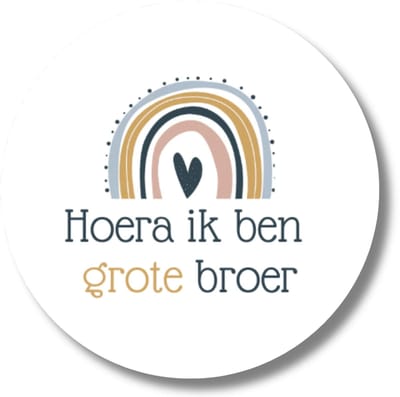 Hoera ik ben grote broer stickers - Traktatie stickers - 20 stuks - 4 cm