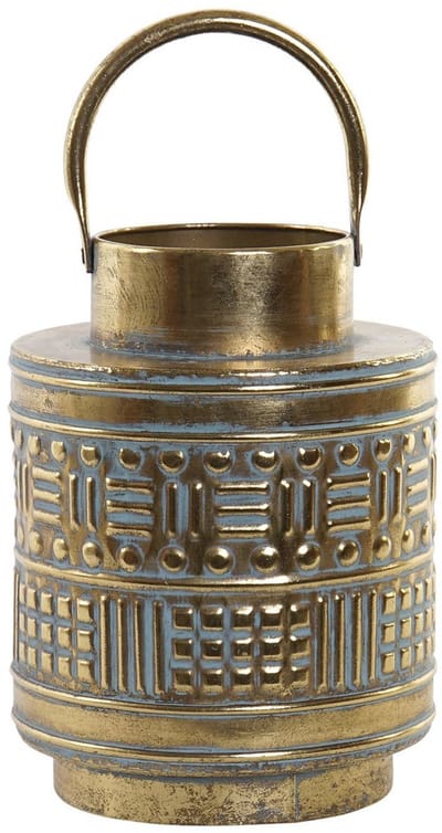ITEM Kaarshouder - goud - metaal - 28 cm - voor stompkaarsen - sfeervol windlicht