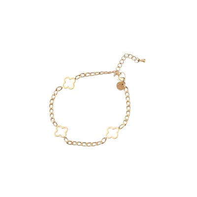 Day&Eve by Go Dutch Label Armband (Sieraad) Platte Schakel Open Klavers Goud